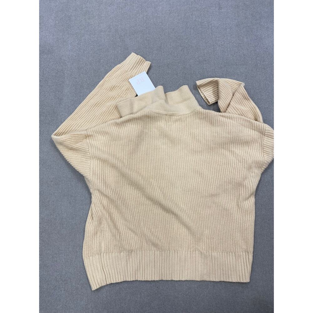 Rachel Parcell Collar V-Neck Sweater, Long Sleeve, Tan, Bleached Sand, Large NWT - Picture 9 of 9